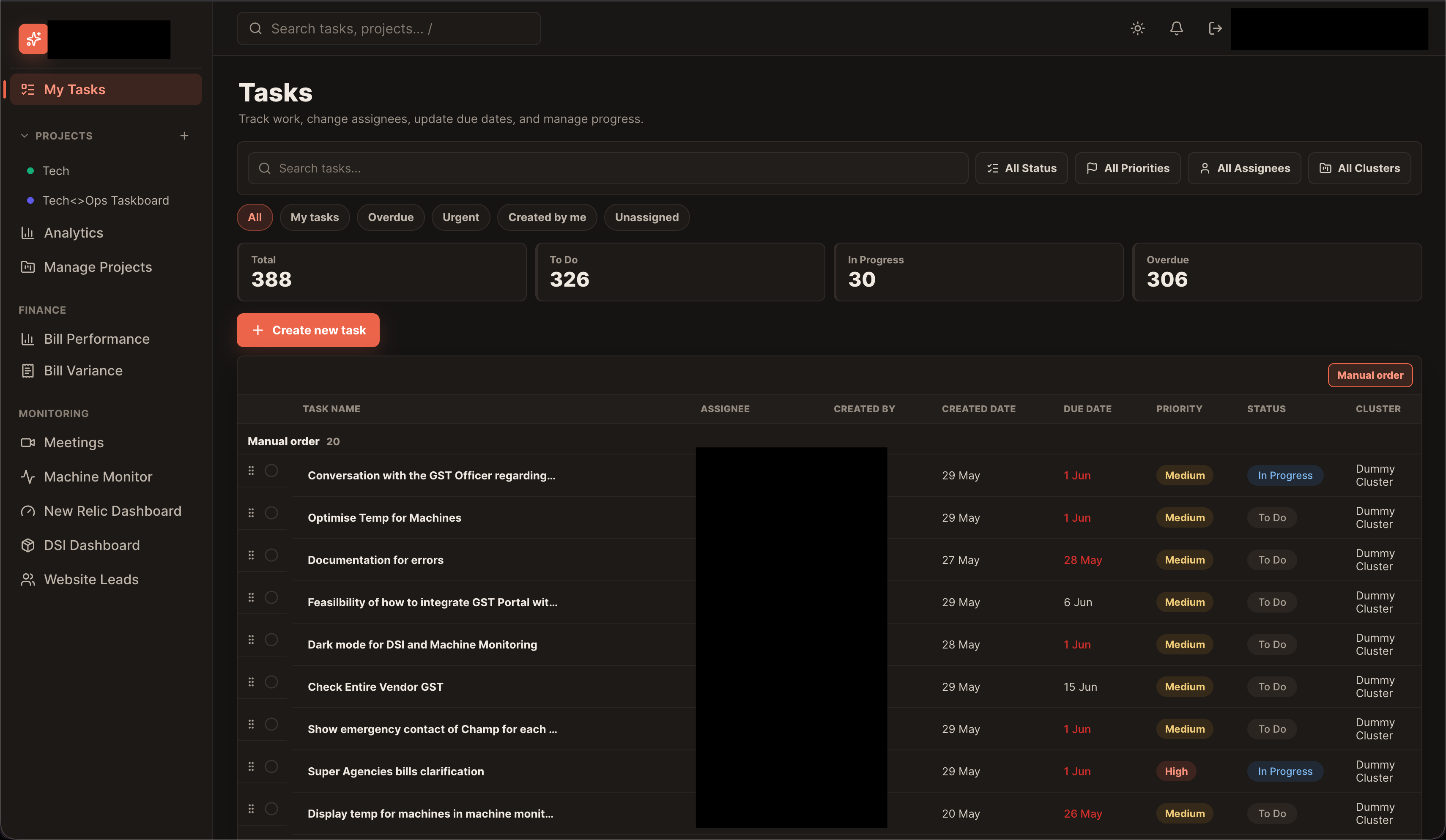 Dashboard Access